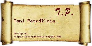 Tani Petrónia névjegykártya